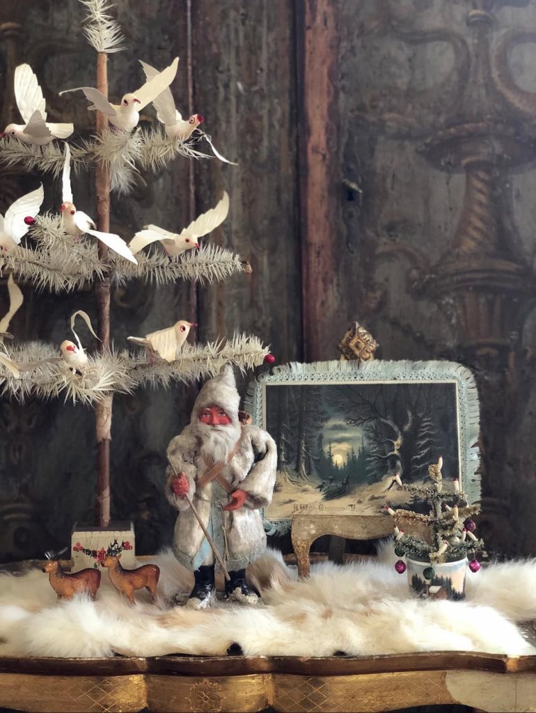 White Santa and Feather Tree