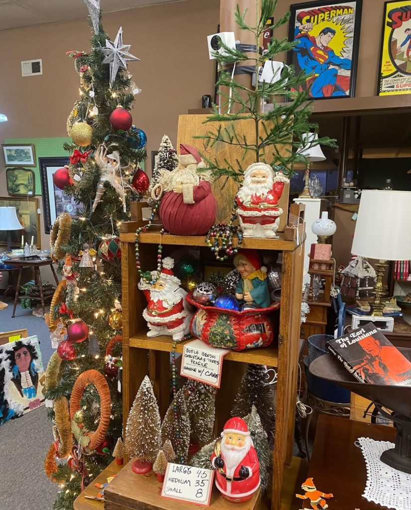 Santa Figures and Bottle Brush Trees