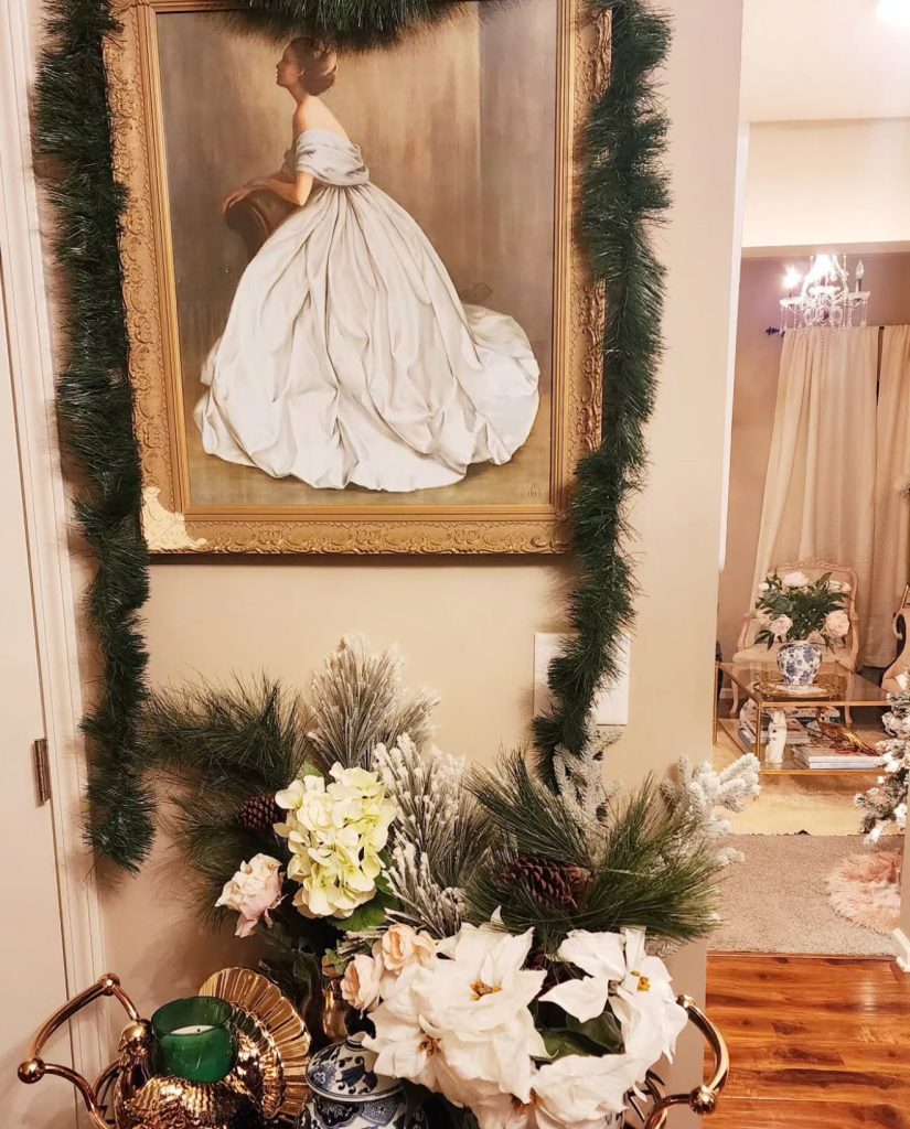 Holiday Portrait with Greenery