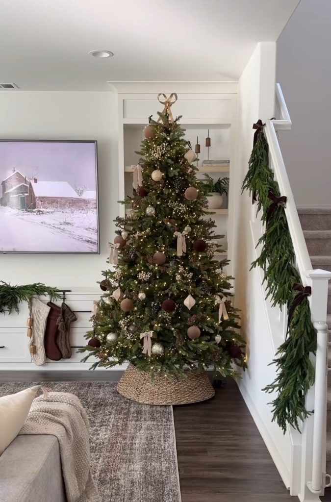 Brown and taupe Christmas tree