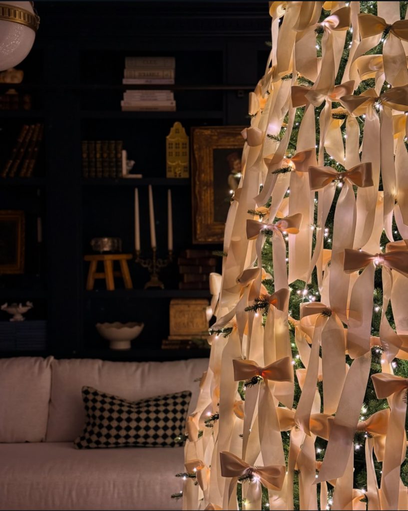 Gold ribbon Christmas tree