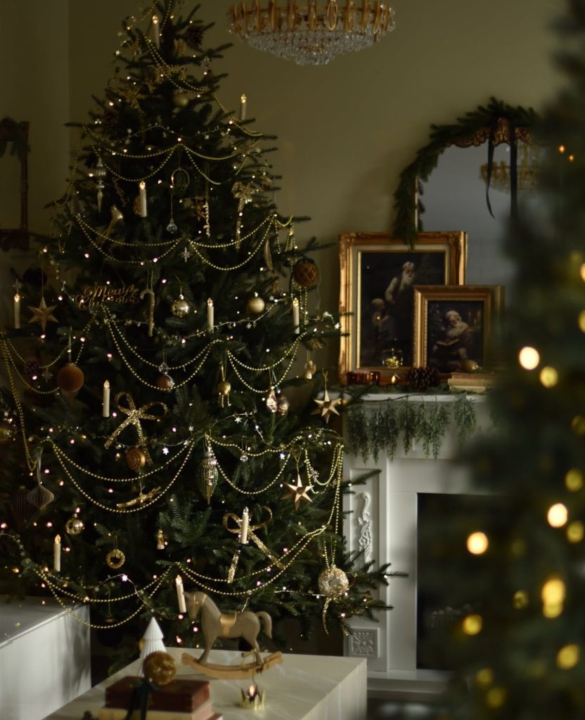 Vintage gold Christmas tree