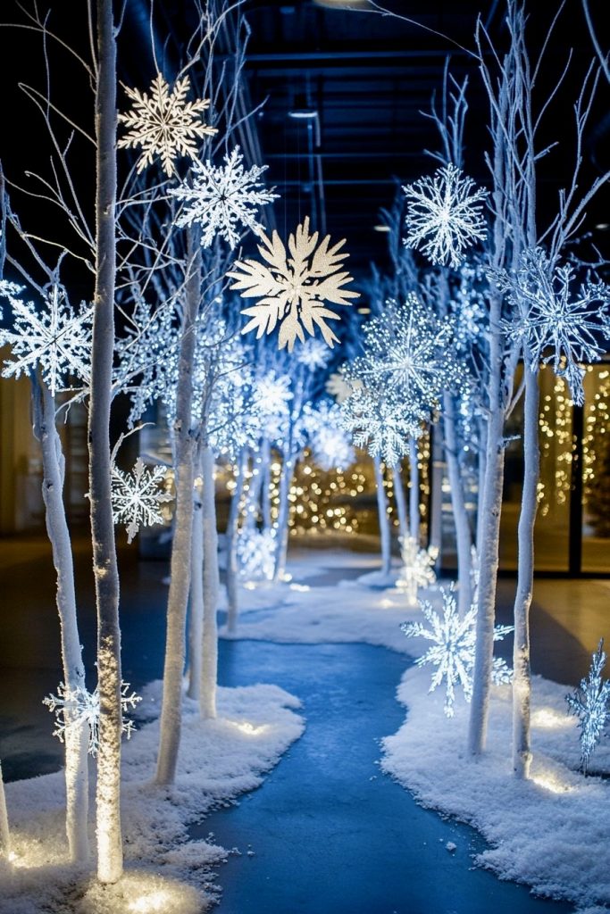 Enchanted snowflake walkway