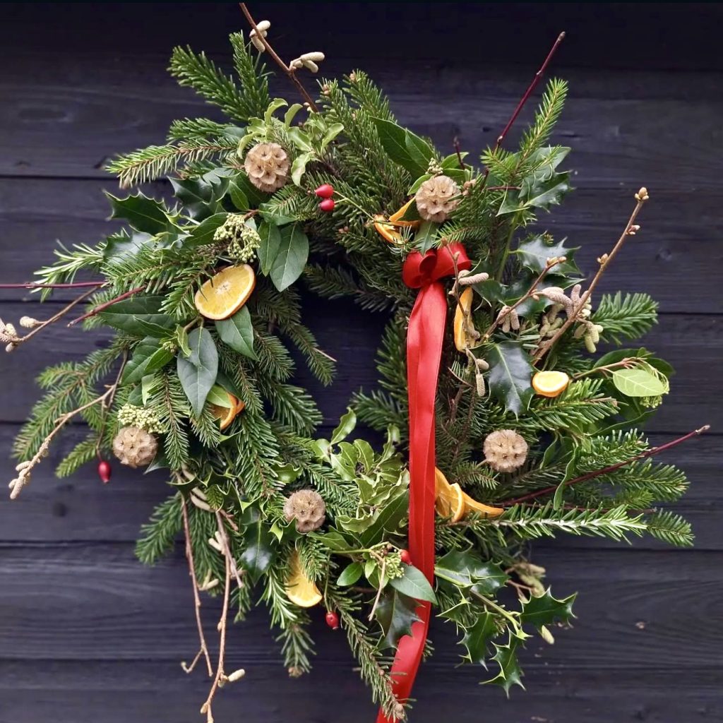 Citrus and greenery wreath