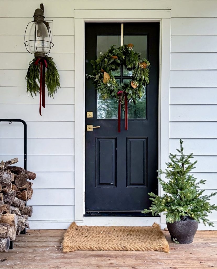 Magnolia and berry wreath