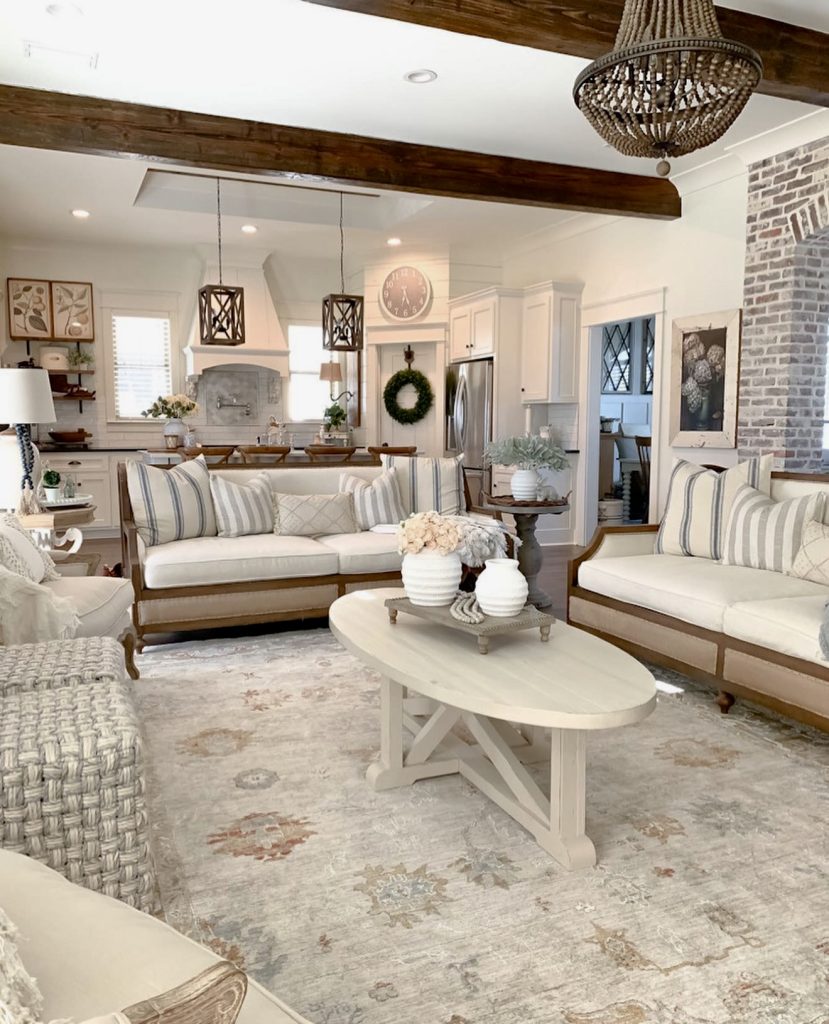 French country farmhouse living room