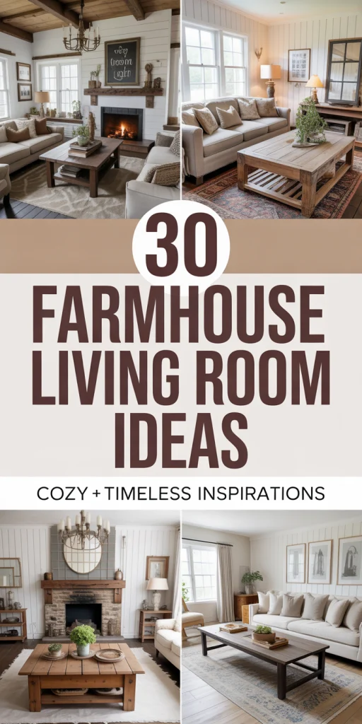 Farmhouse living room inspiration collage