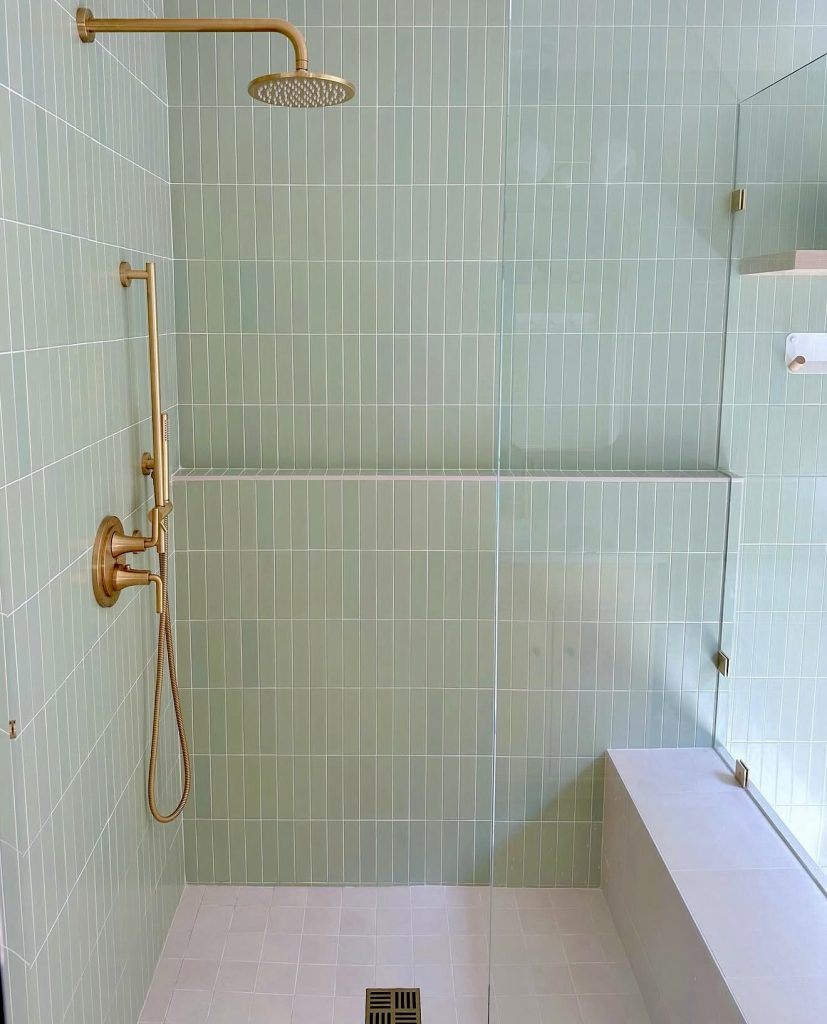 Soft Green Shower Tiles