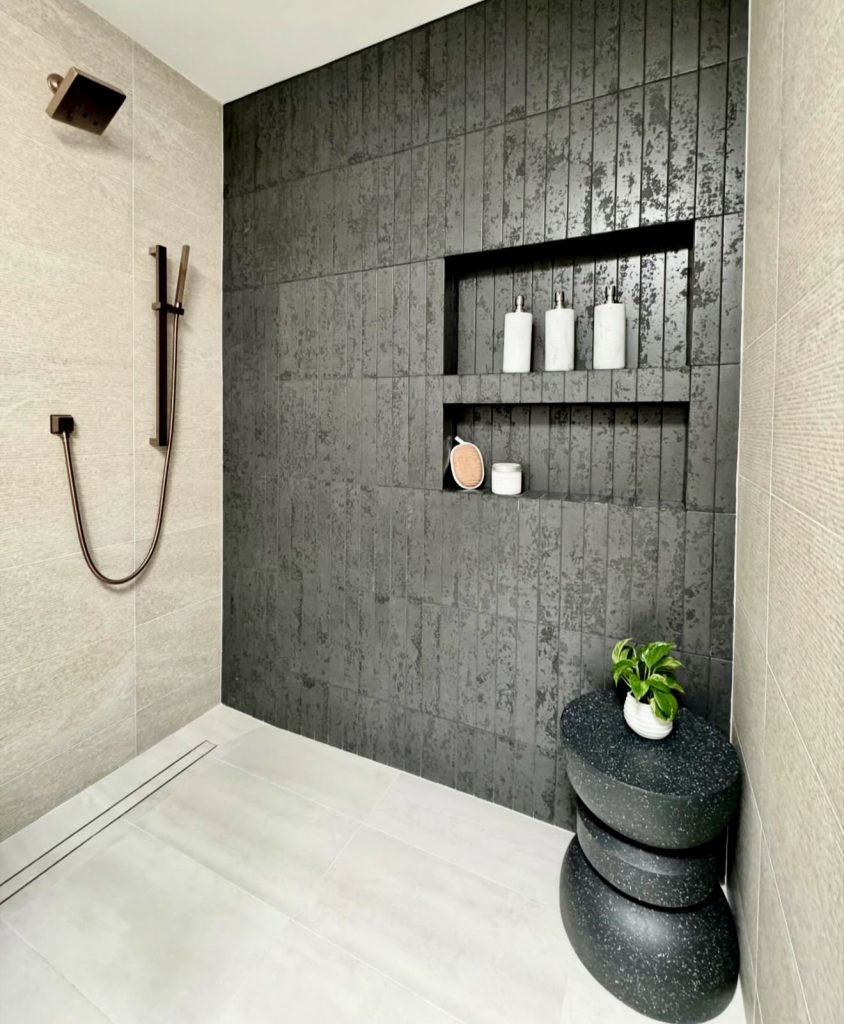 Dark Modern Shower Tiles