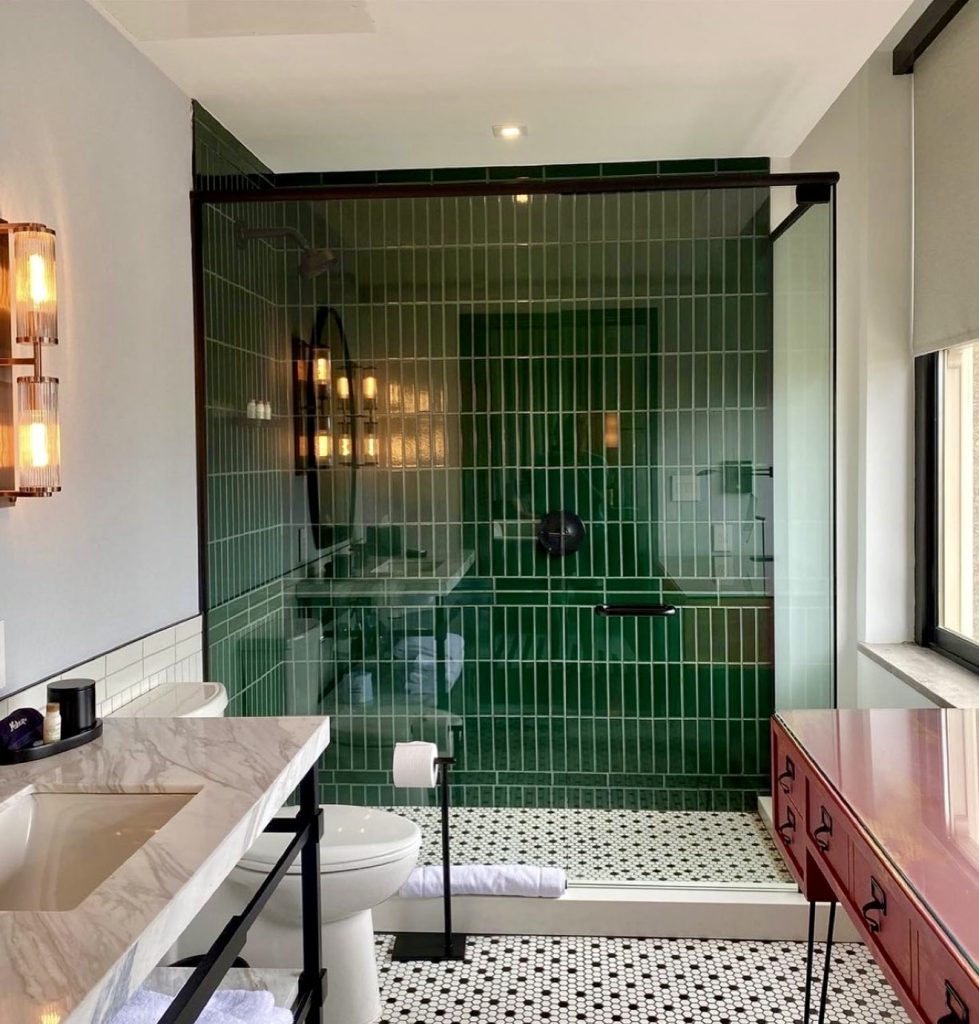 Bold Green Shower Tiles