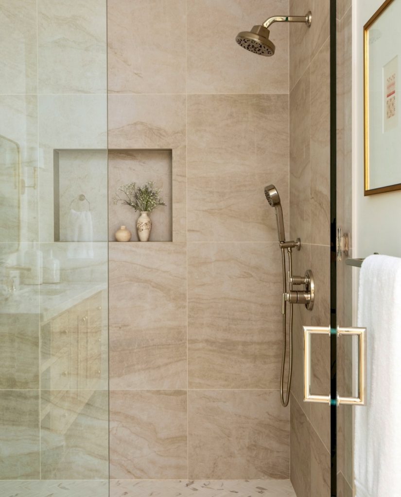 Beige Stone Shower Tiles