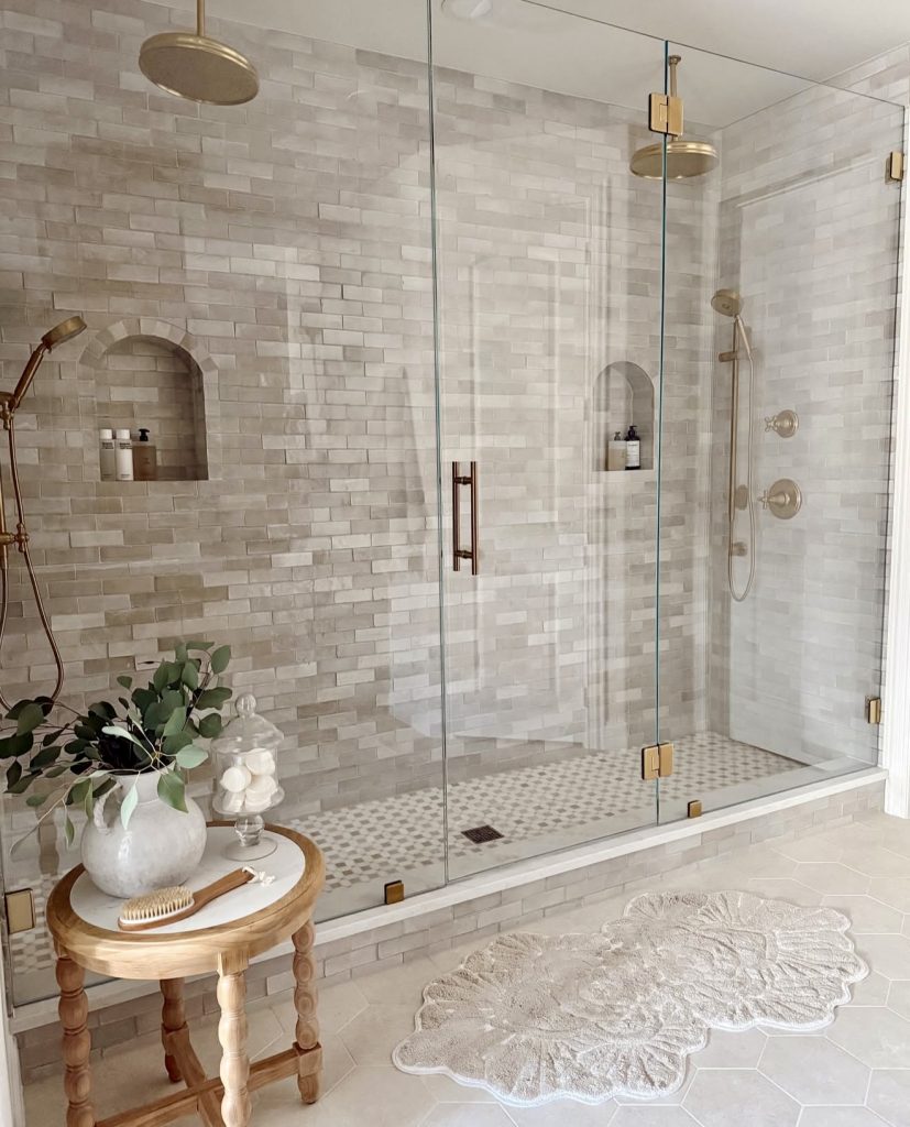 Beige Subway Shower Tiles