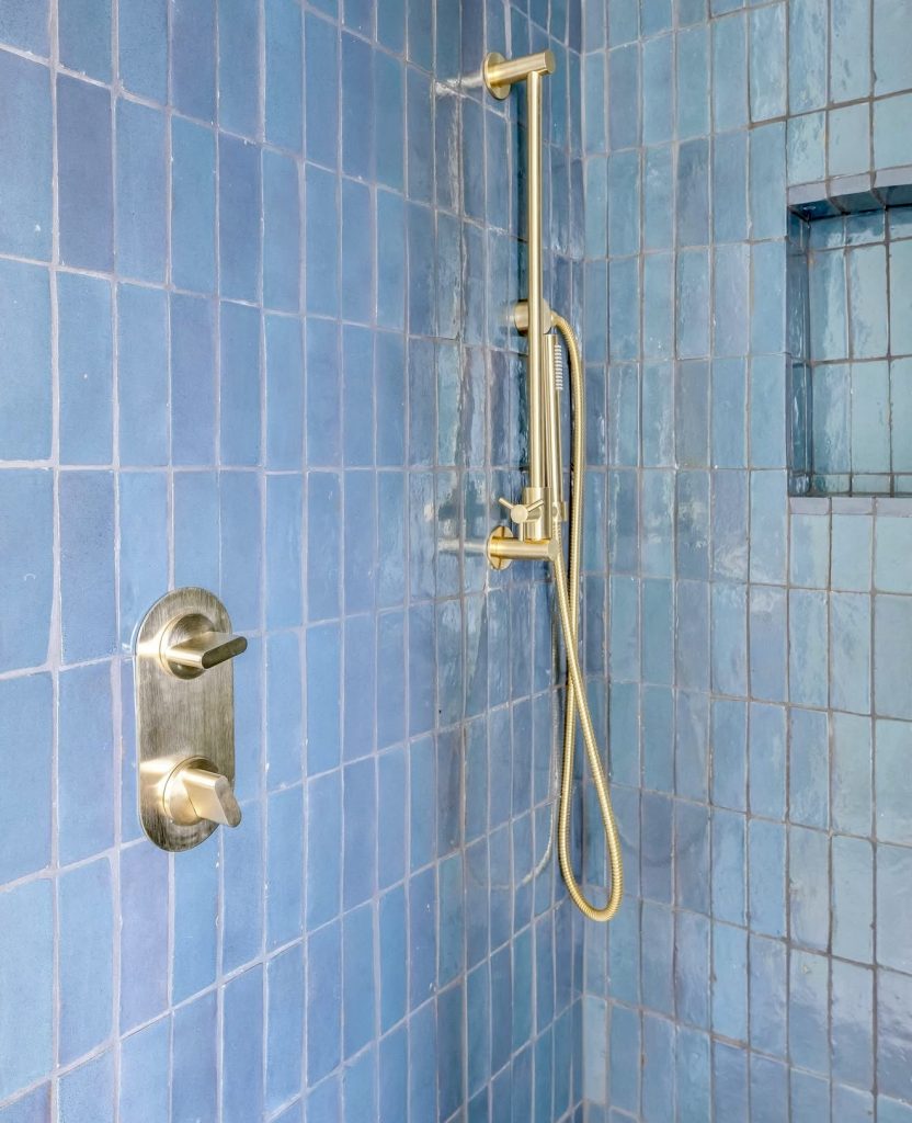 Dark Blue Shower Tiles