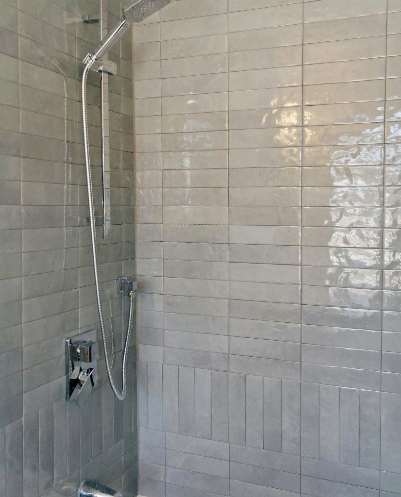 Soft Gray Shower Tiles