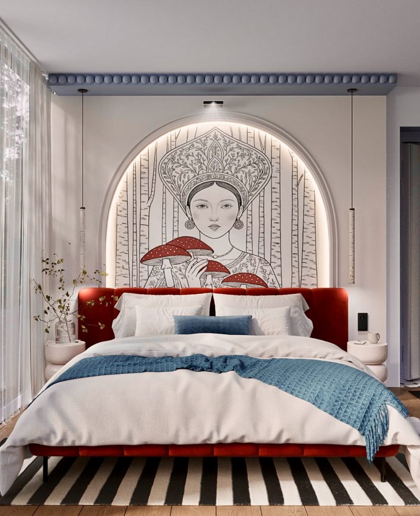 Bedroom with Indian design influences
