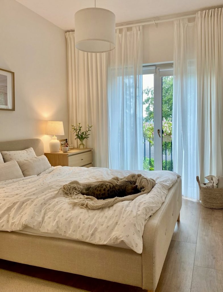 Cozy bedroom with natural light