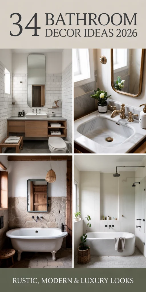 Collage of modern bathroom designs