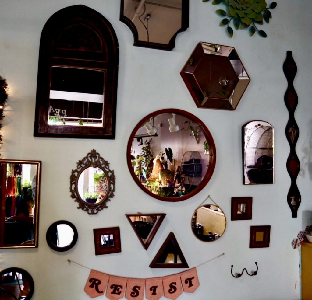 Eclectic Mirror Wall With Mixed Shapes