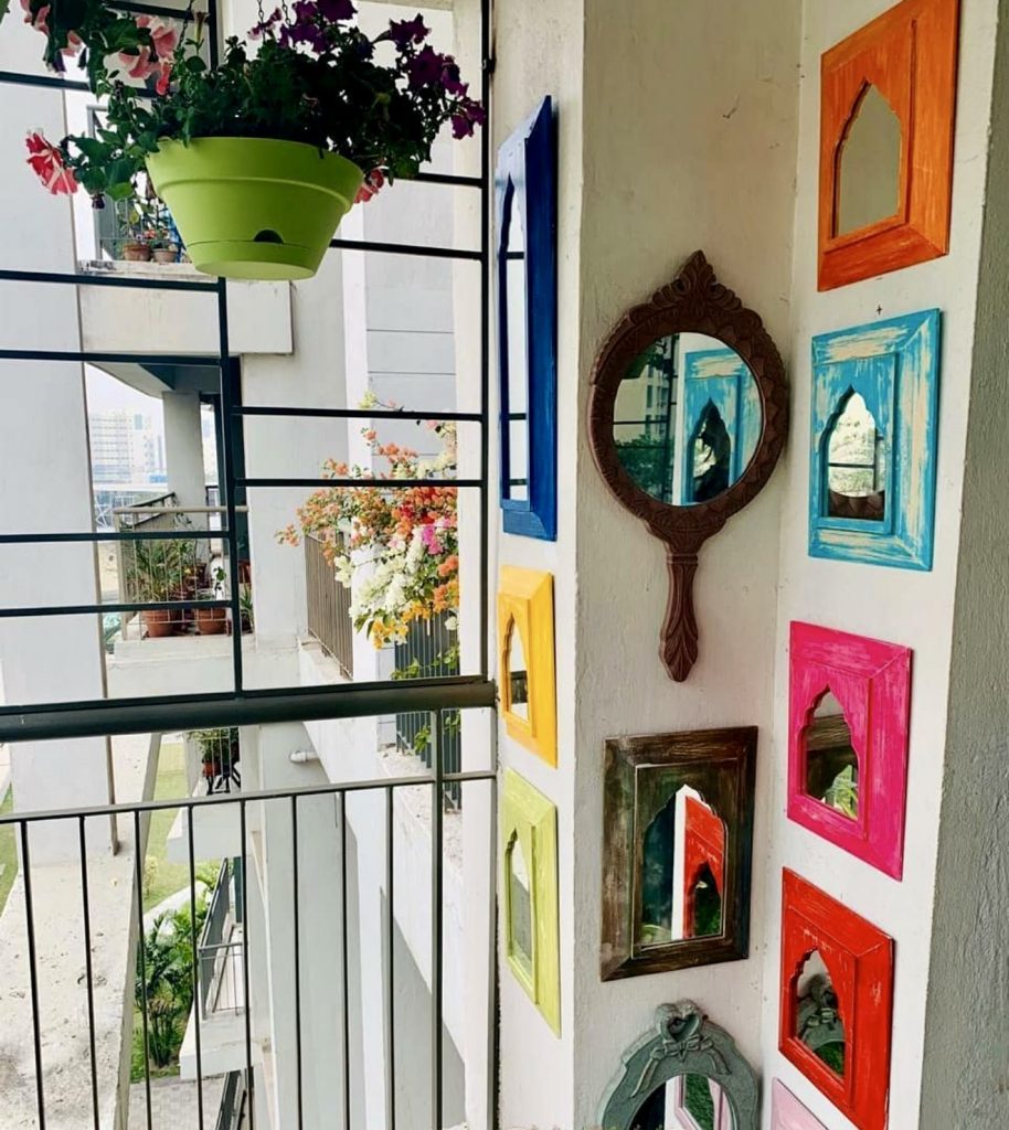 Colorful Framed Balcony Mirrors