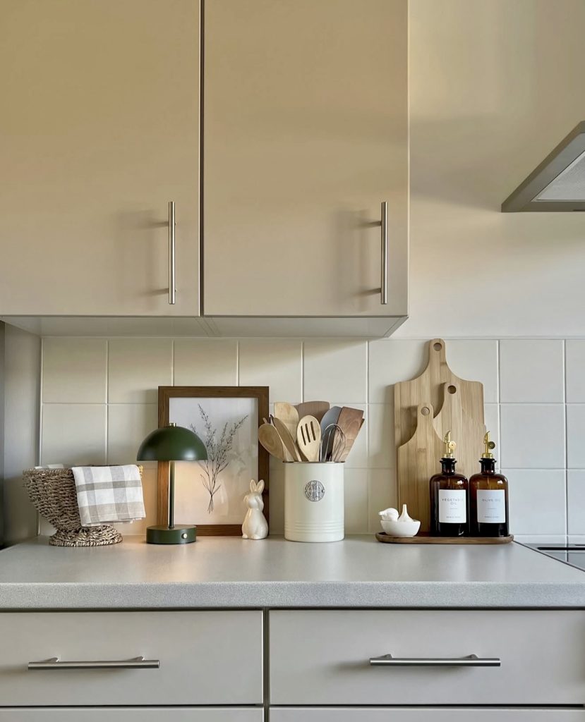 Minimalist kitchen with playful details