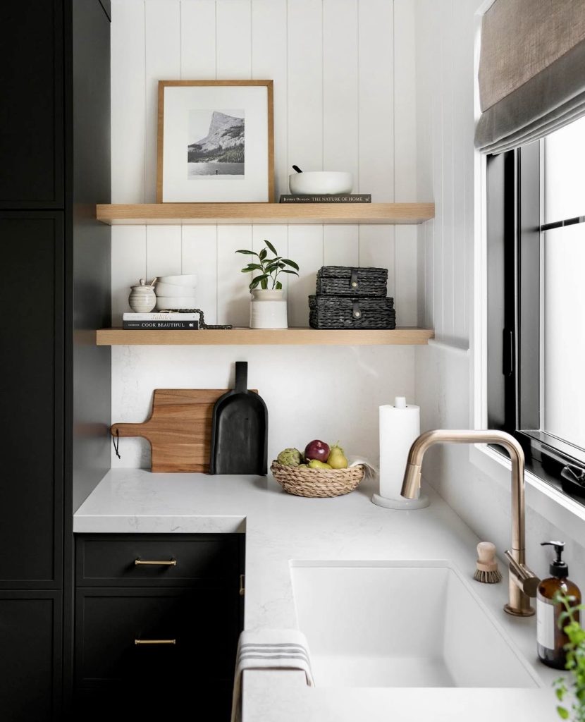 Modern organic shelving with Scandinavian influence
