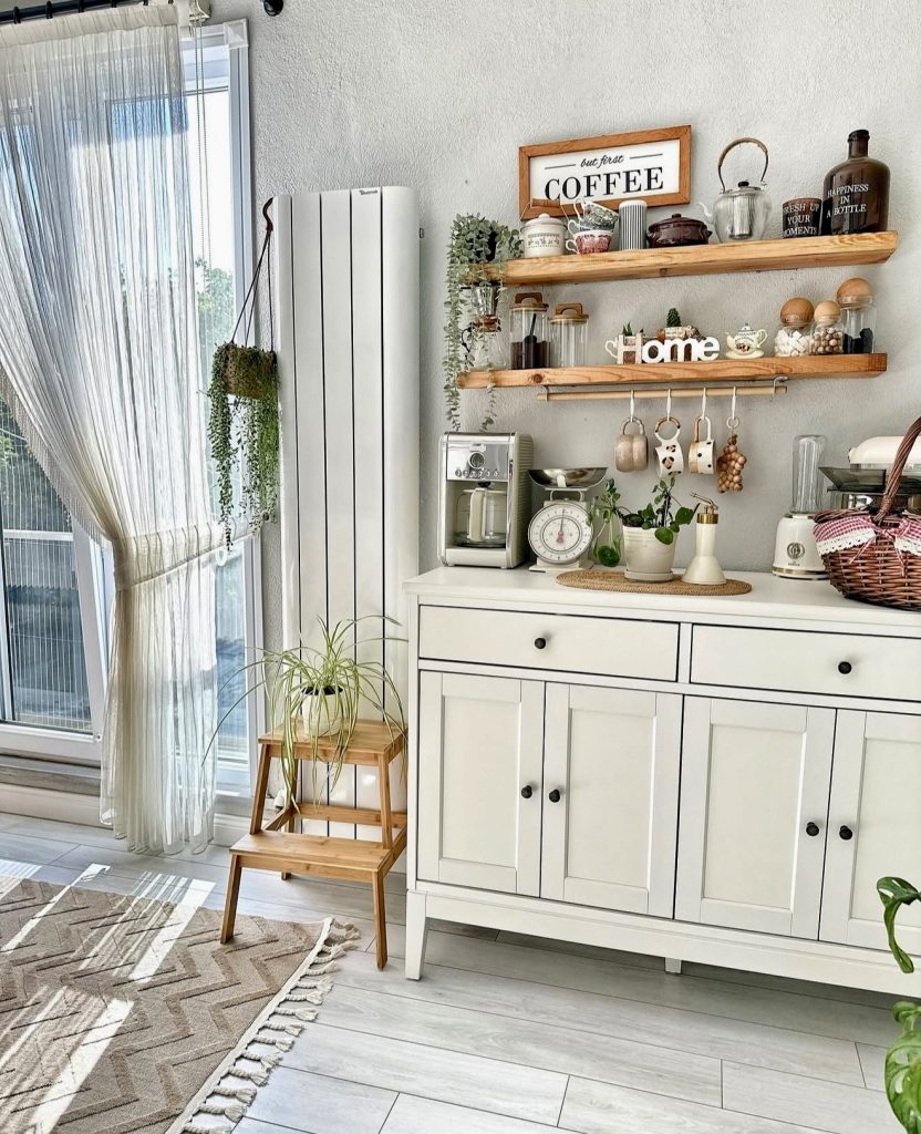 Cozy coffee station with cottage charm