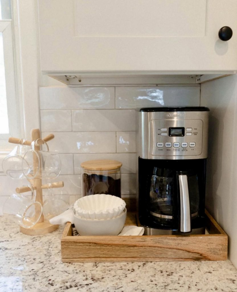 Minimalist coastal coffee station