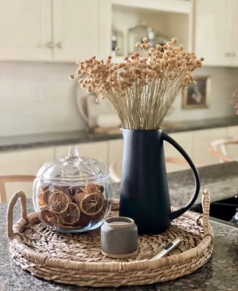 Autumn kitchen decor with organic textures