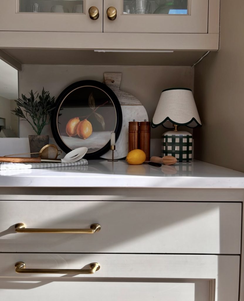 Classic kitchen with vintage artwork