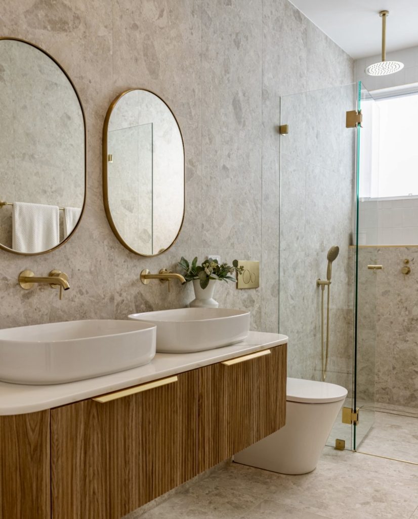 Modern Luxury Bathroom with Gold Accents