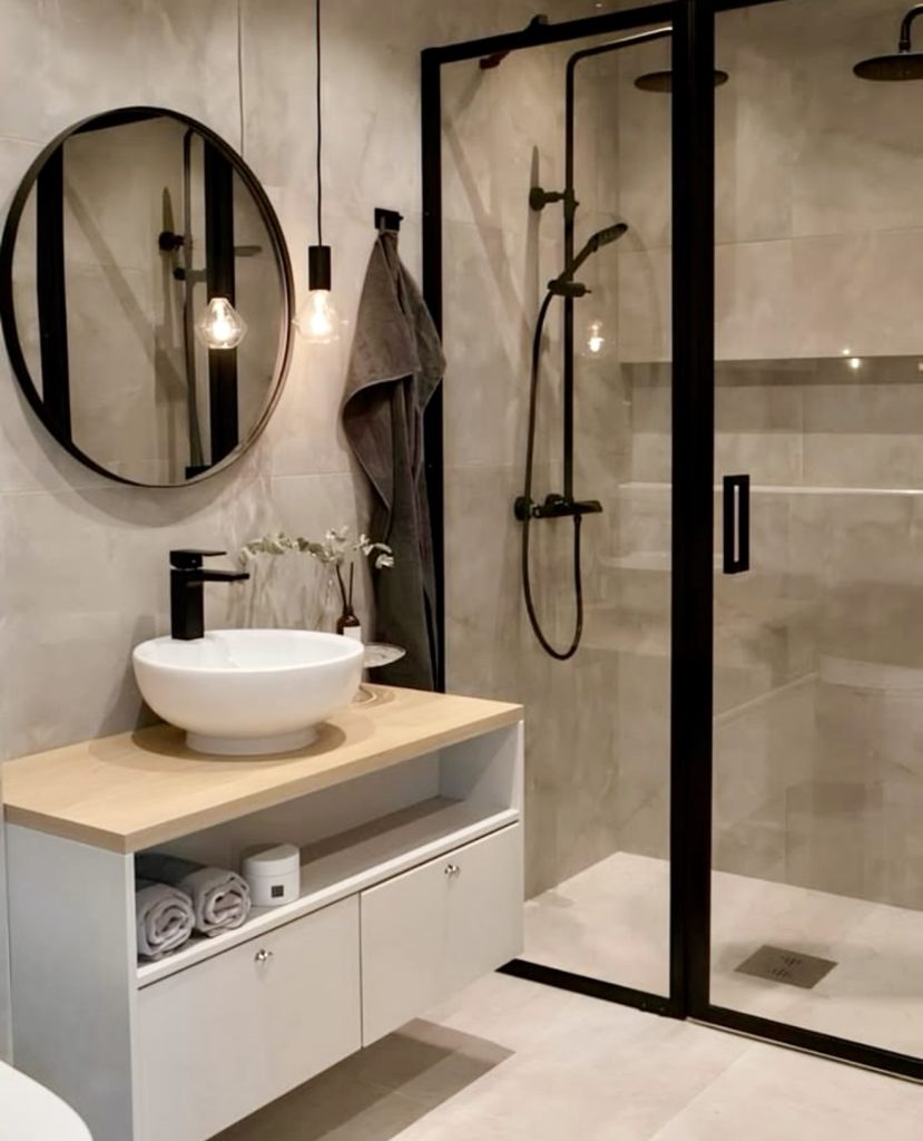 Black and White Minimalist Bathroom