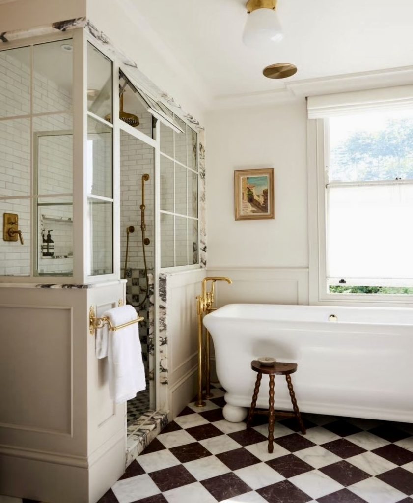 Black and White Tudor-Style Bathroom