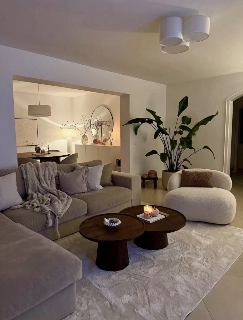 Evening Cozy-Boho Minimalist Living Room