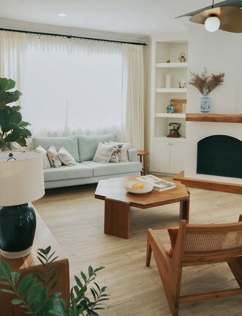 Natural Mid-Century Minimalist Living Room