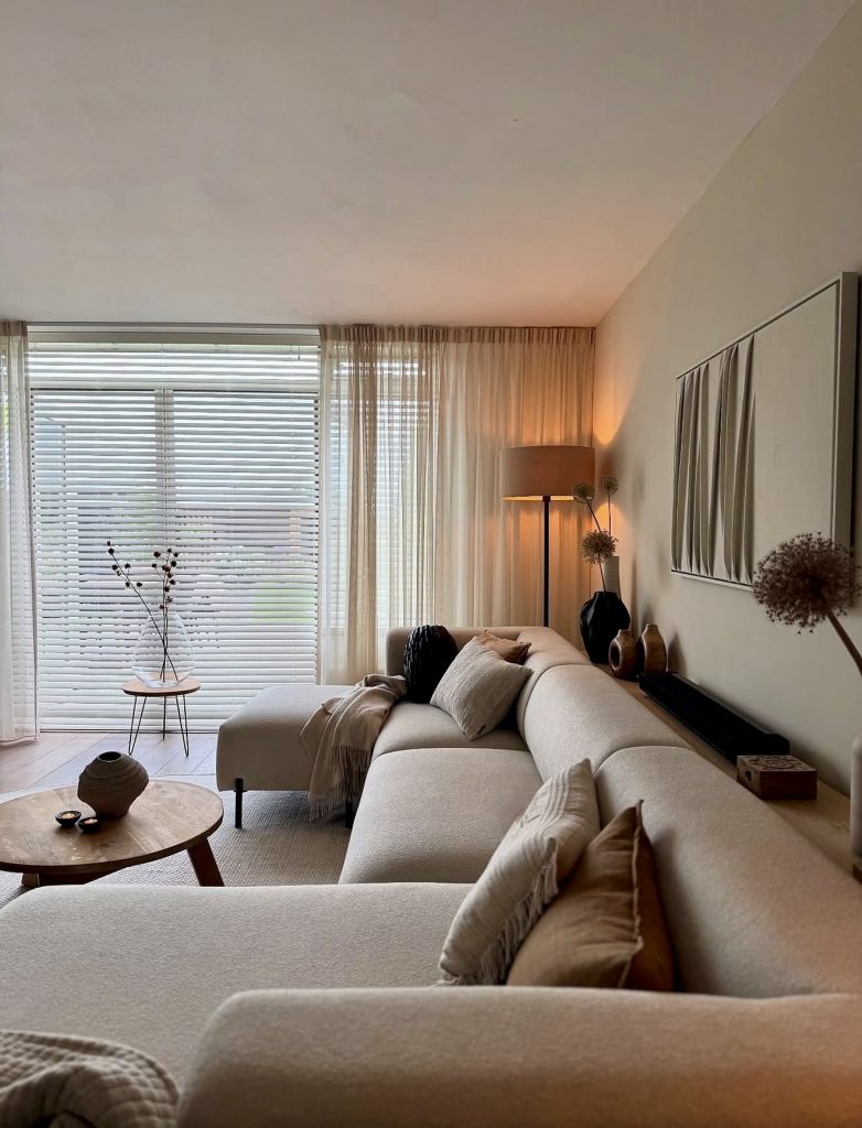 Soft Scandinavian-Inspired Neutral Minimalist Living Room