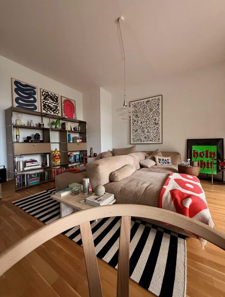 Playful Contemporary Bohemian Minimalist Living Room
