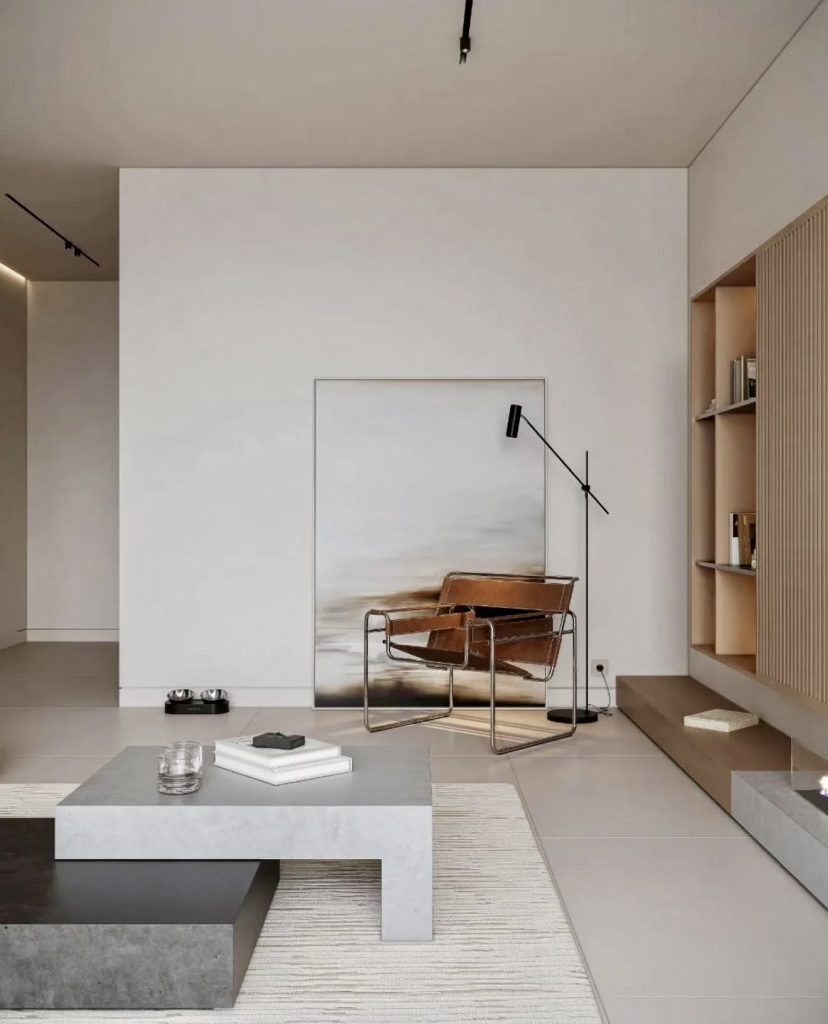 Ultra-Clean Contemporary Minimalist Living Room