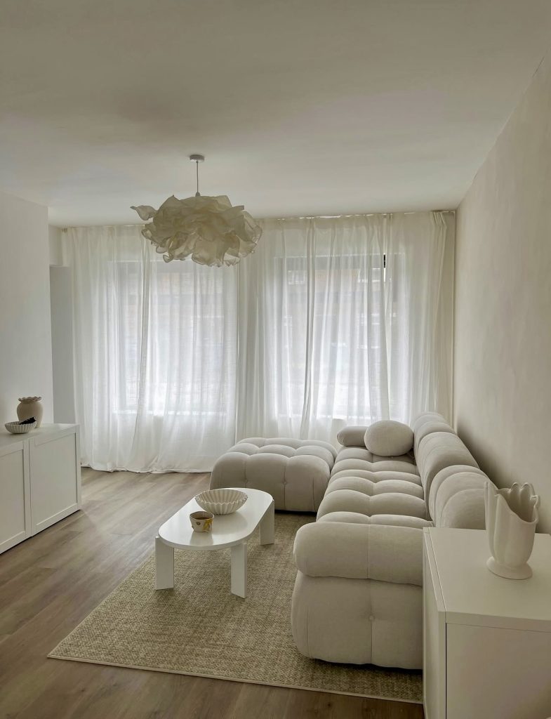 Soft Modern Neutral Minimalist Living Room