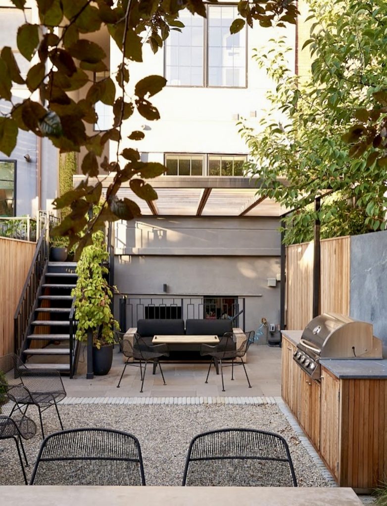 Multi-level townhouse patio