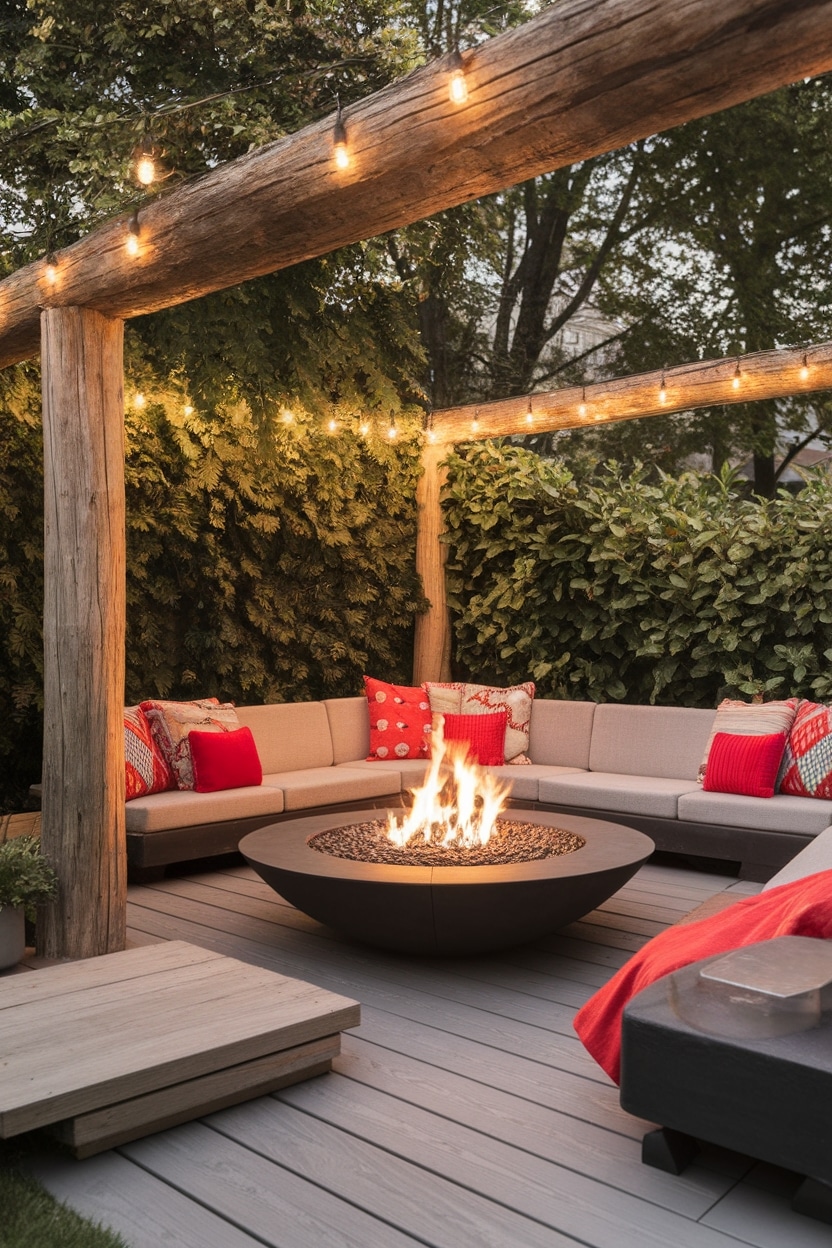 cozy outdoor fire feature