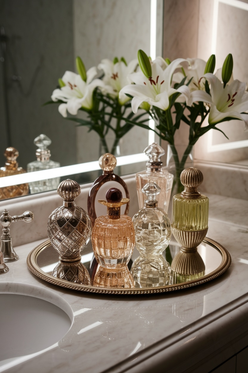 stylish perfume bottle display