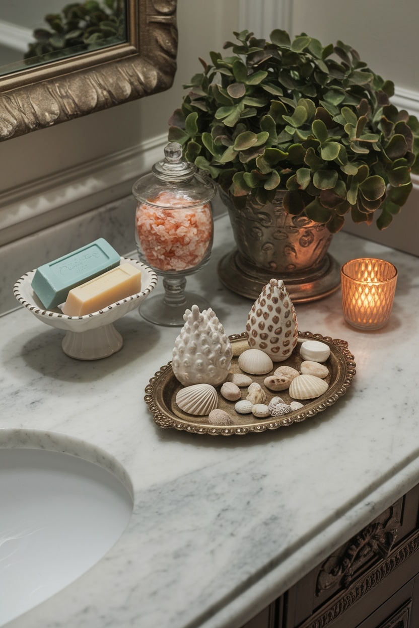 personalize bathroom with knick knacks