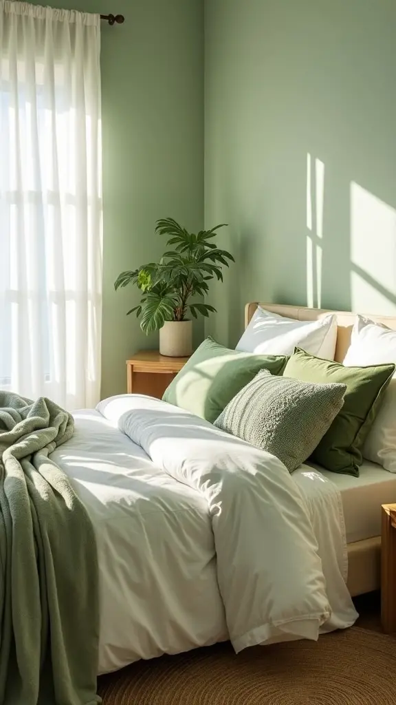 sage green decorative cushions