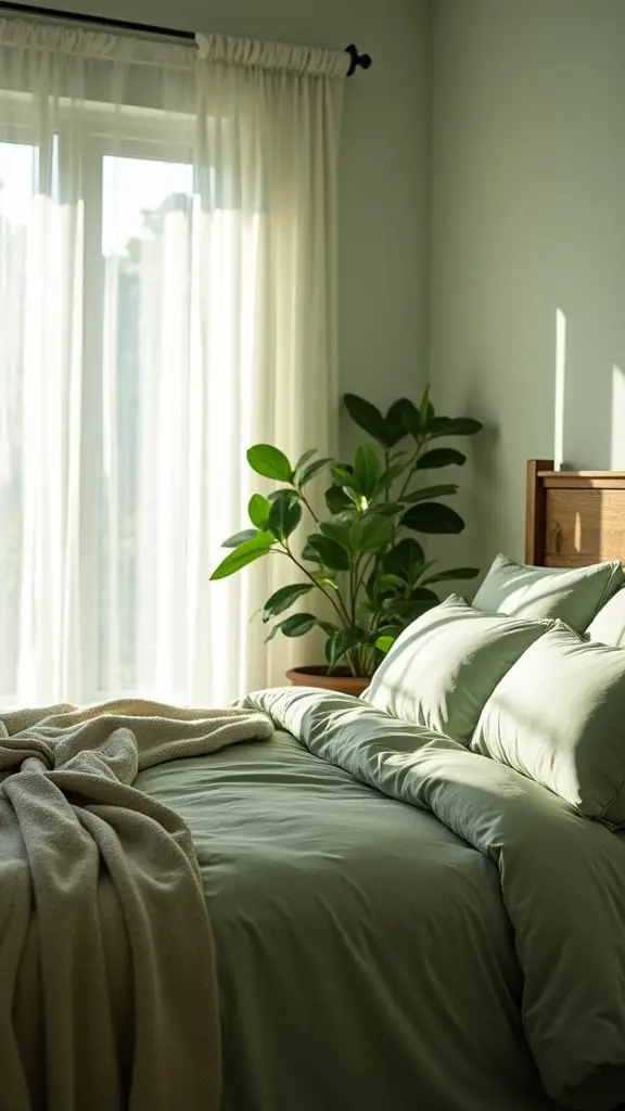 soft sage green bedding