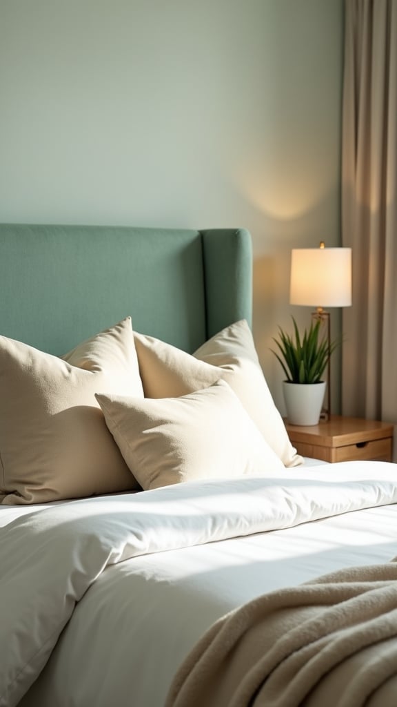 elegant sage green headboard