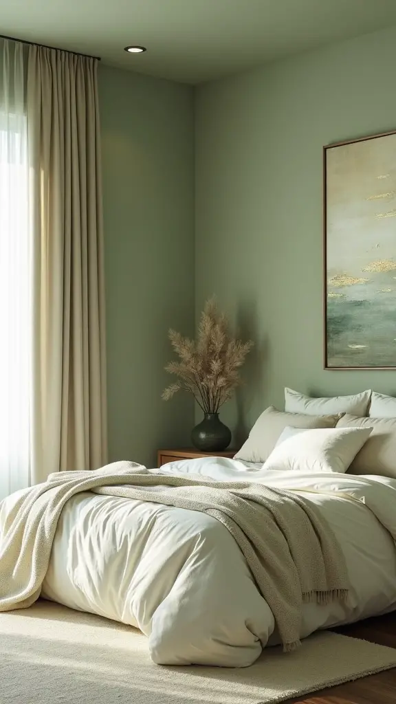 sage green decorative artwork