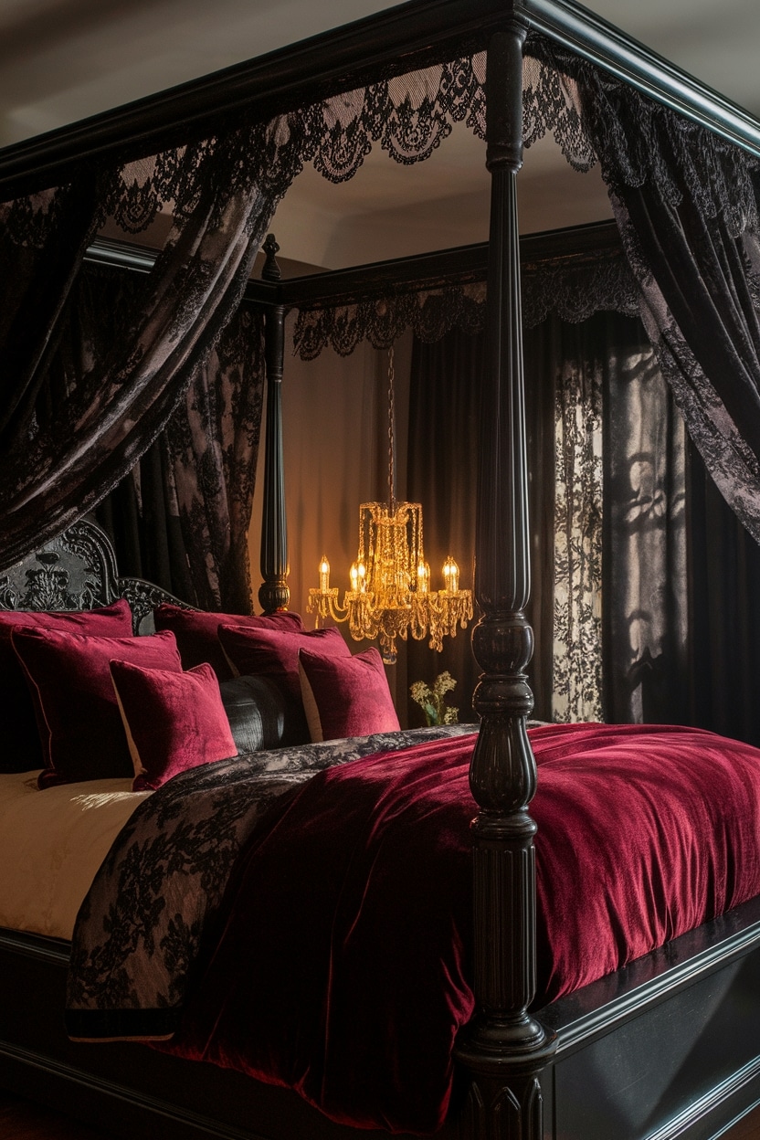 delicate lace embellishments featured