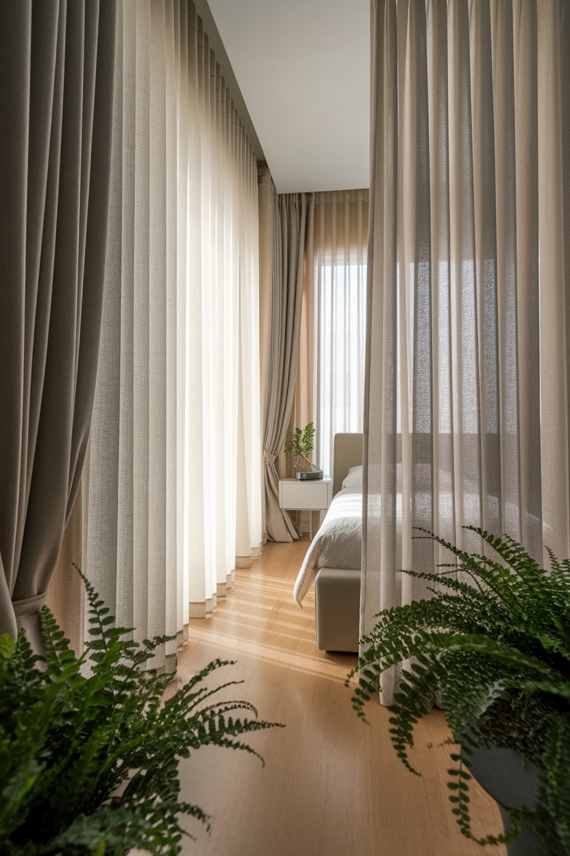 hang curtains high up