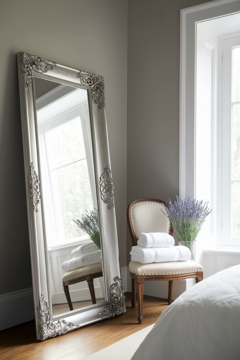 reflective wall mounted glass