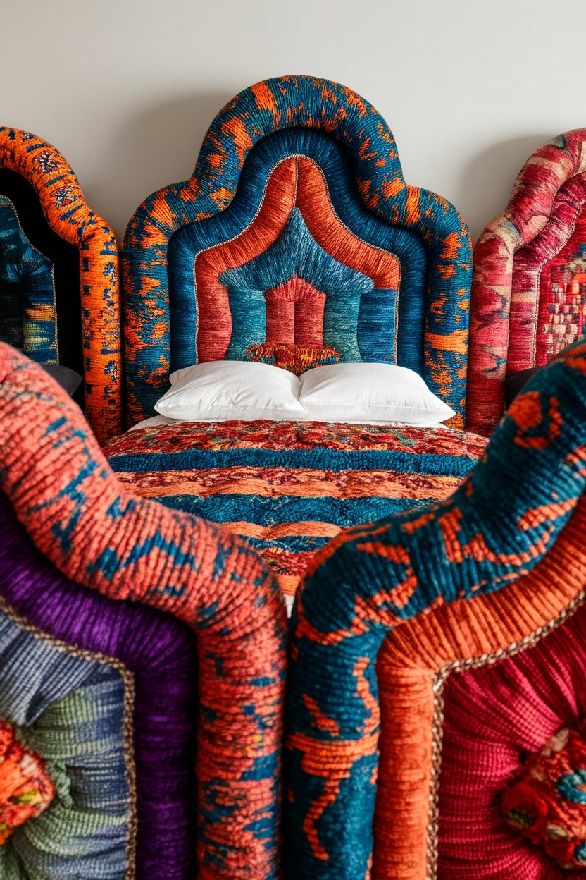 vibrant woven fabric showcase